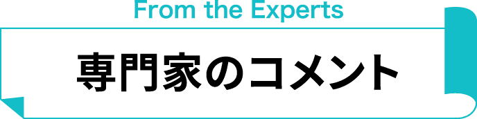 From the Experts 専門家のコメント